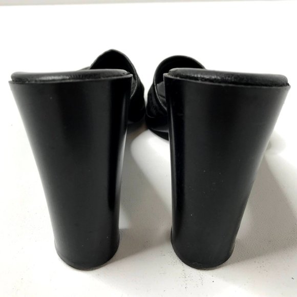 Gucci black monogram open toe mule block heel - Picture 6 of 11